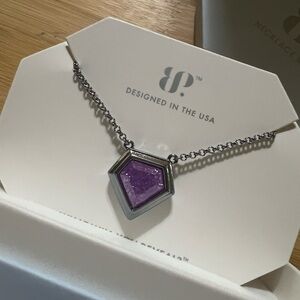 Chic Purple Geometric Pendant Necklace